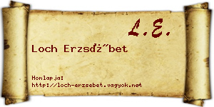 Loch Erzsébet névjegykártya